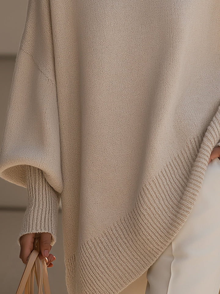 Women's Oversized Asymmetrical Merino Wool Knit Sweater