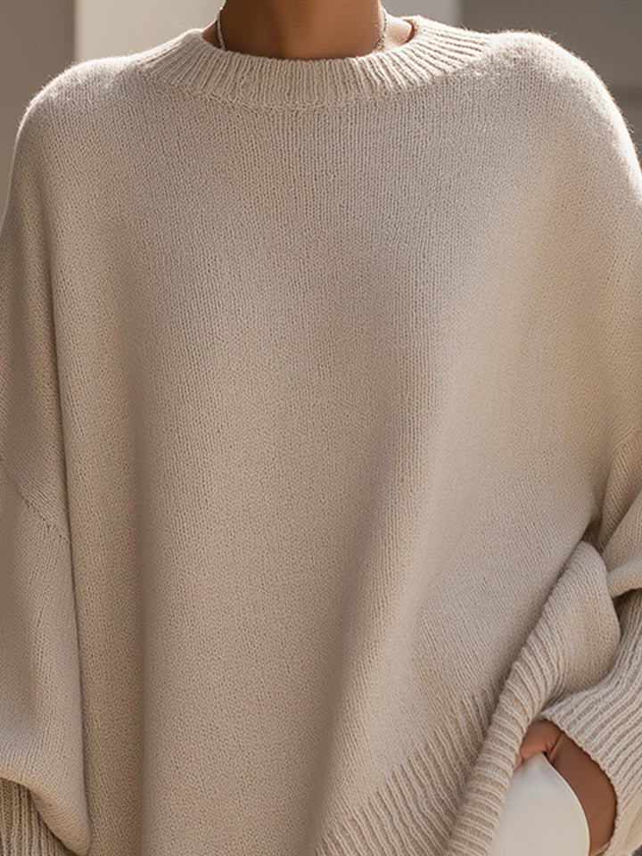 Women's Oversized Asymmetrical Merino Wool Knit Sweater