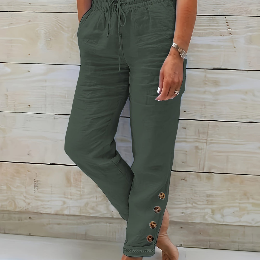 Linnea | Slim Straight Cotton Pants