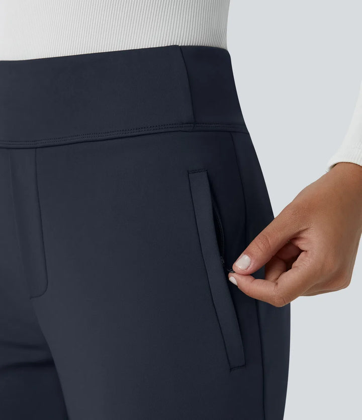 Velouré Flex™ Mid Rise Side Zipper Pocket Work Flare Pants