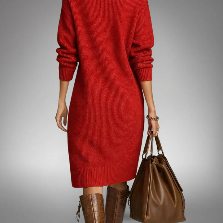 Mira | Wool Mix Knit Polo Dress