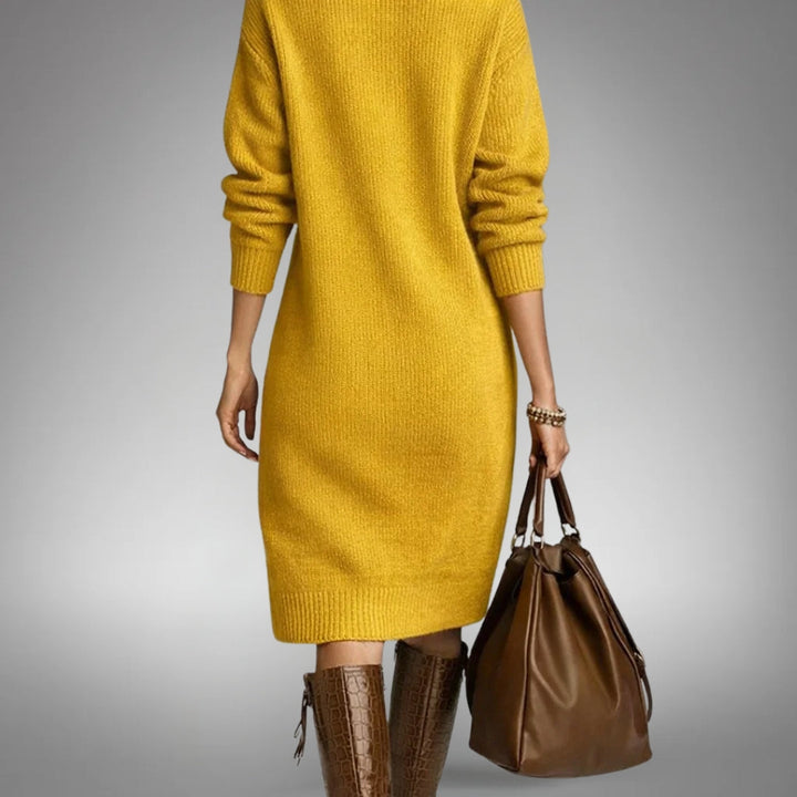 Mira | Wool Mix Knit Polo Dress