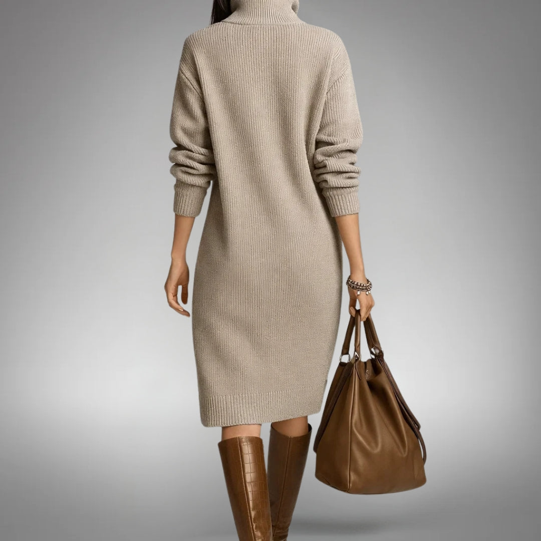Mira | Wool Mix Knit Polo Dress