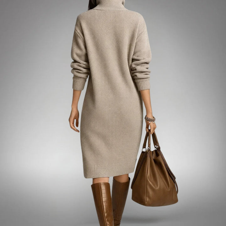 Mira | Wool Mix Knit Polo Dress