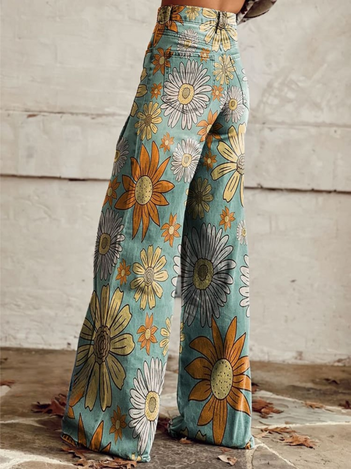 Scarlett | Vintage Floral Wide-Leg Pants