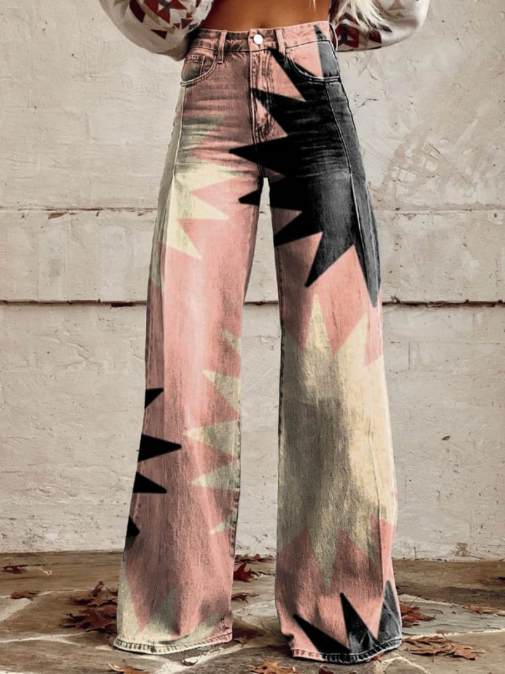 Sophia | Pink Floral Wide-Leg Pants