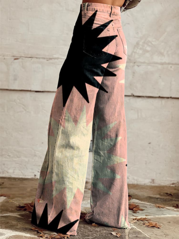 Sophia | Pink Floral Wide-Leg Pants
