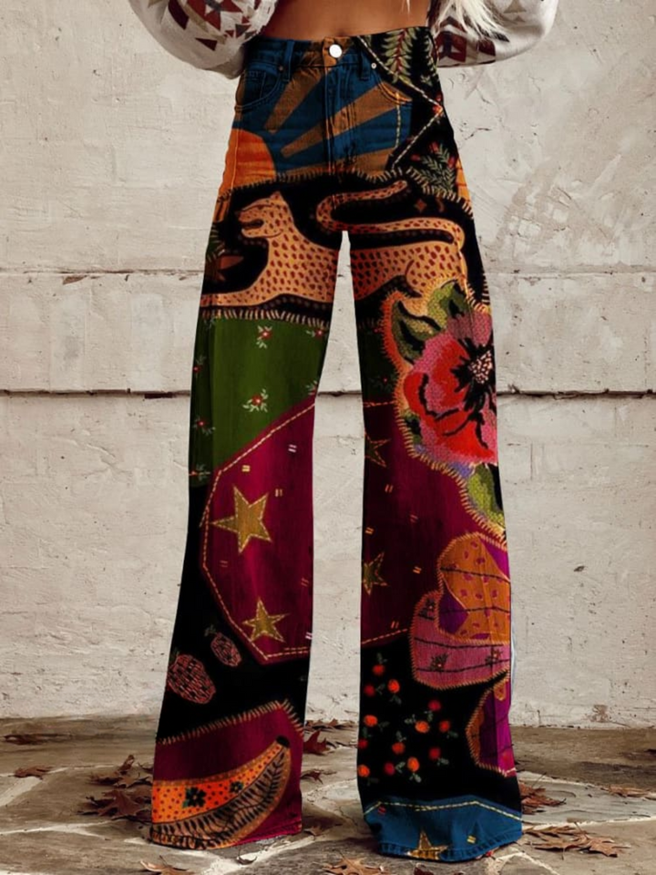 Olivia | Colorful Printed Wide-Leg Pants