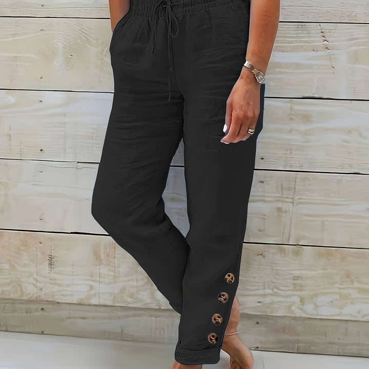 Linnea | Slim Straight Cotton Pants