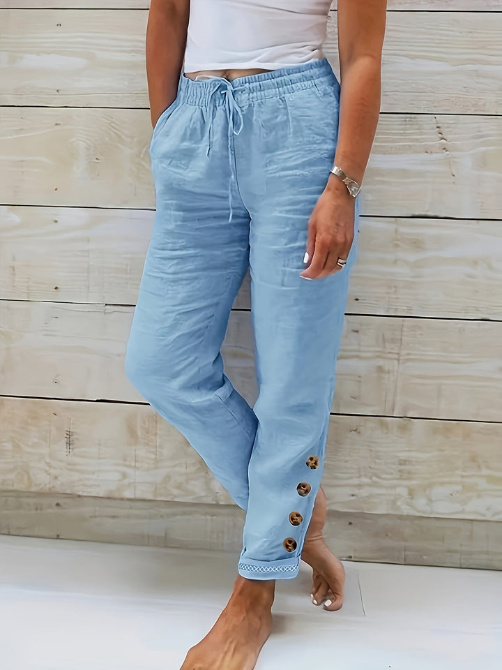 Linnea | Slim Straight Cotton Pants