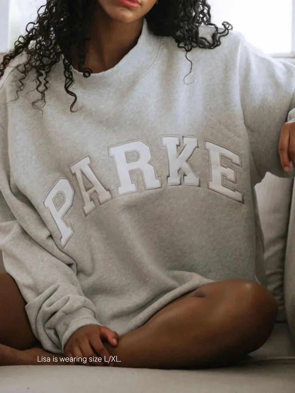 Varsity Oversized Sweatshirt Grey with White Letters