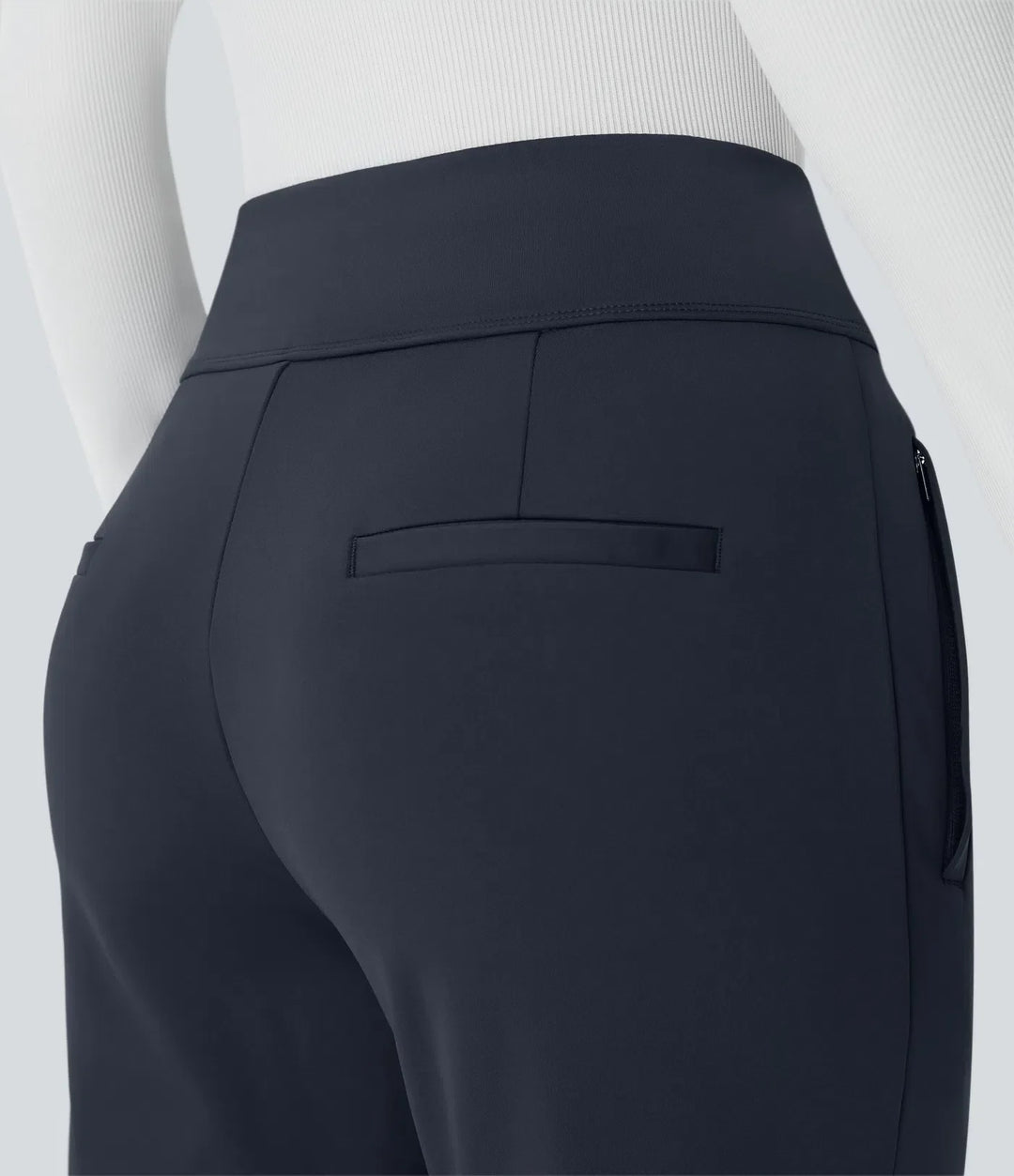 Velouré Flex™ Mid Rise Side Zipper Pocket Work Flare Pants