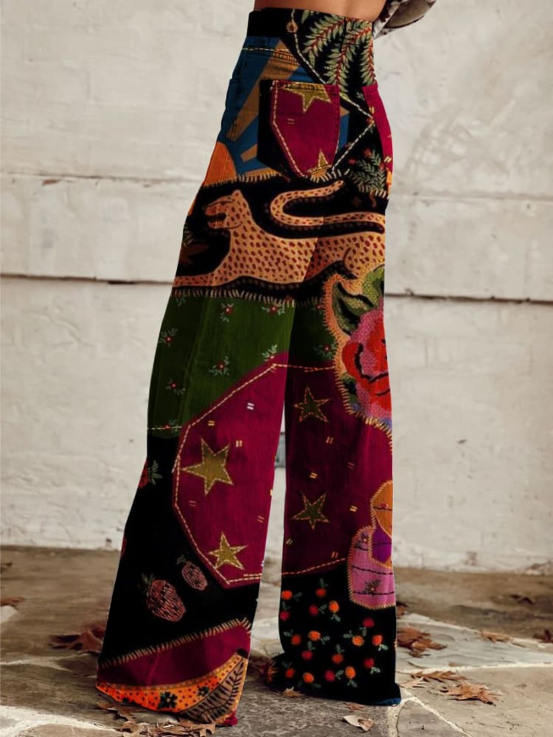Olivia | Colorful Printed Wide-Leg Pants