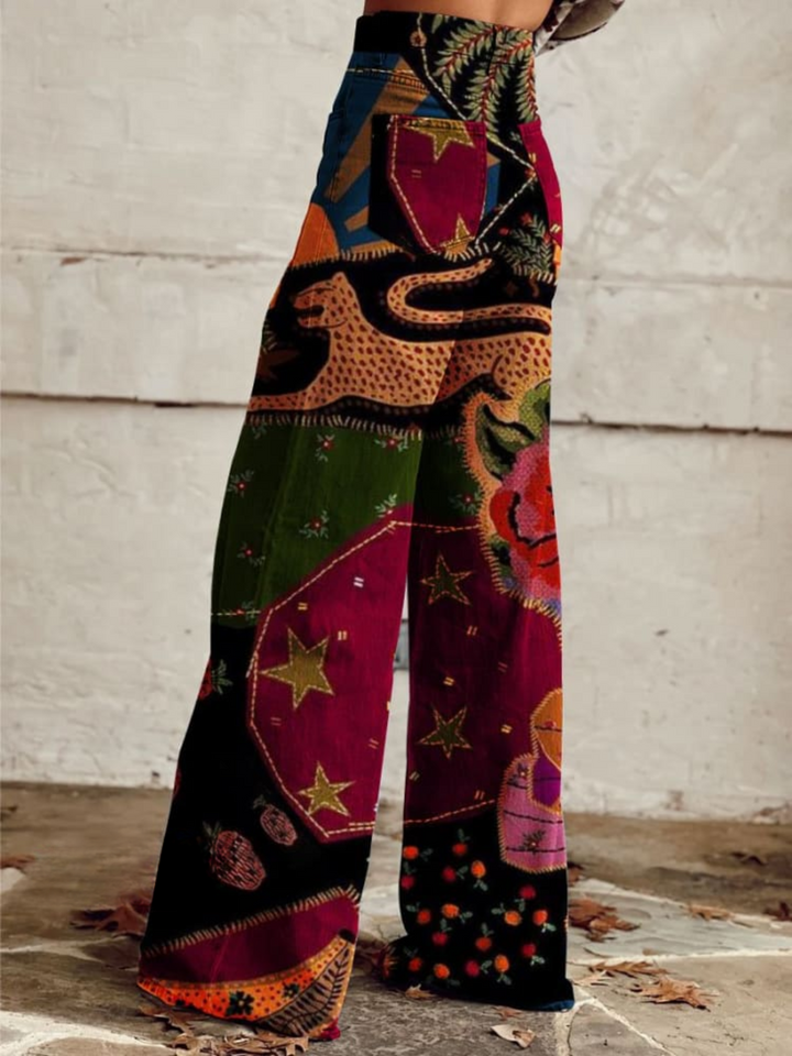 Olivia | Colorful Printed Wide-Leg Pants