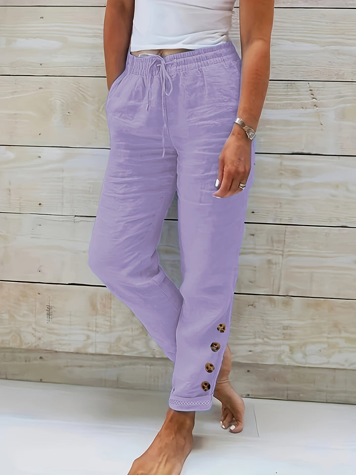Linnea | Slim Straight Cotton Pants