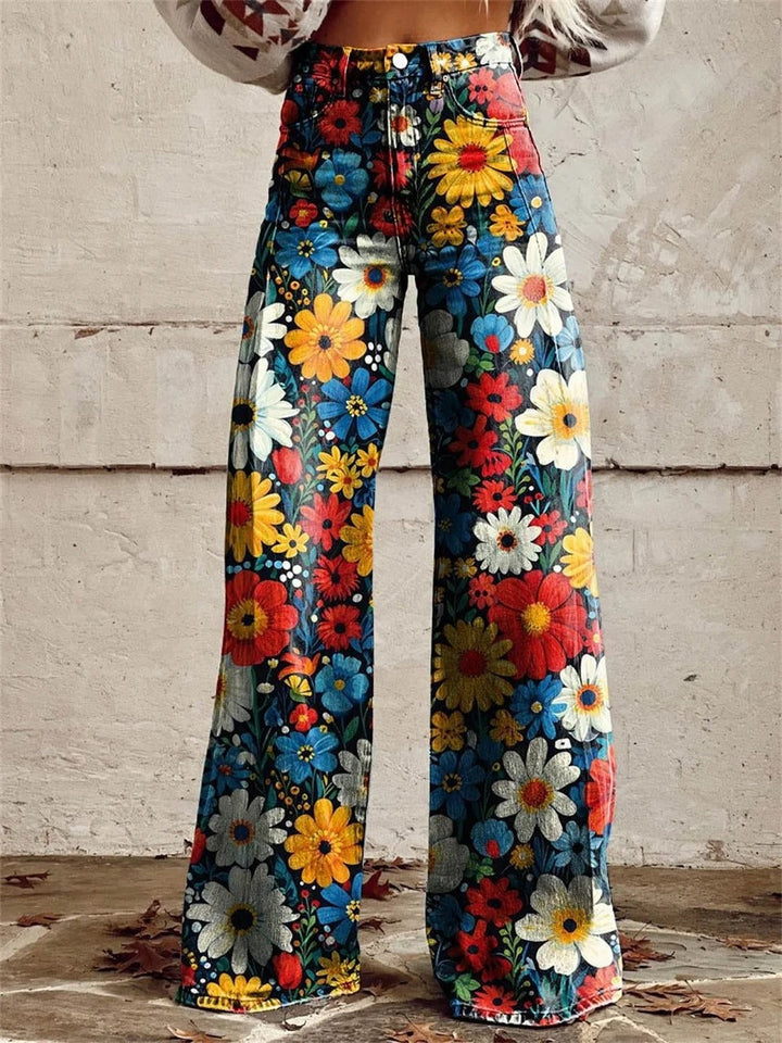 Charlotte | Floral Print Wide-Leg Pants