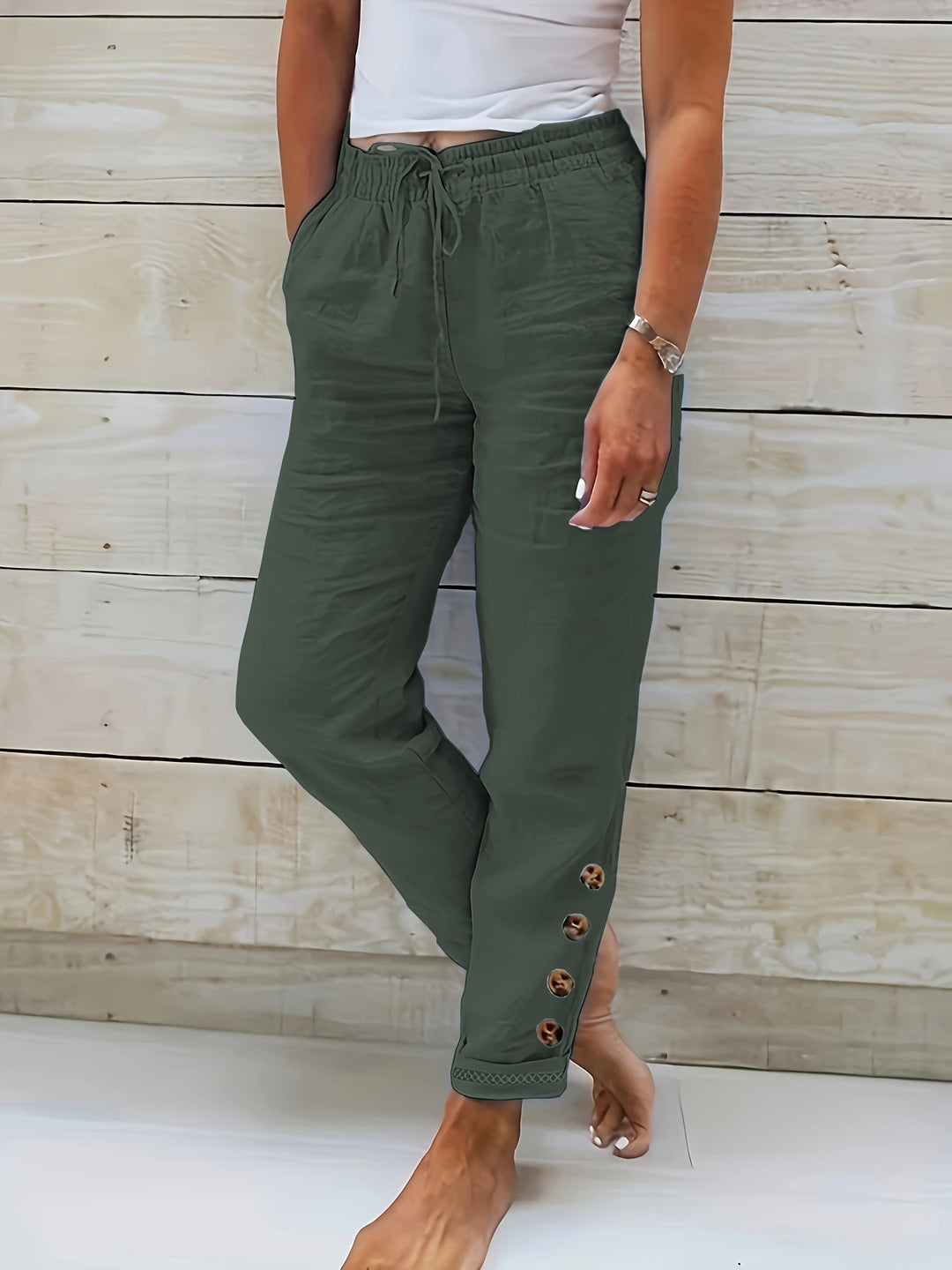 Linnea | Slim Straight Cotton Pants