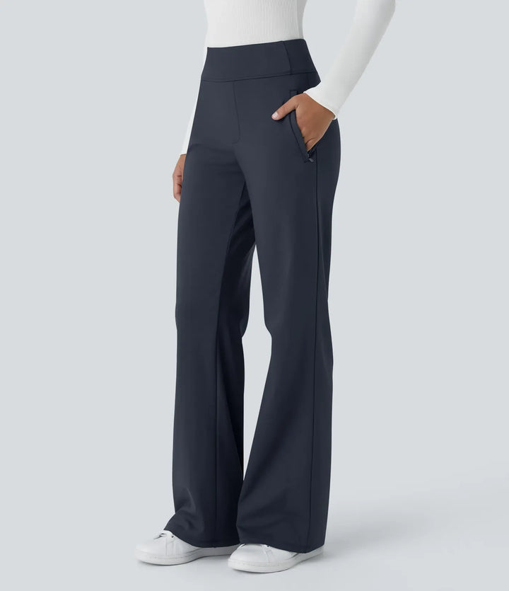 Velouré Flex™ Mid Rise Side Zipper Pocket Work Flare Pants