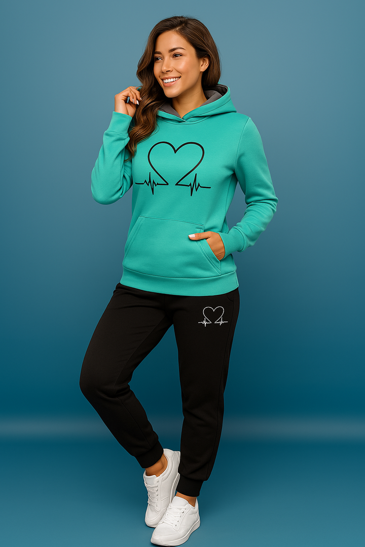Women's Heartbeat Tracksuit – Soft Fleece Comfort