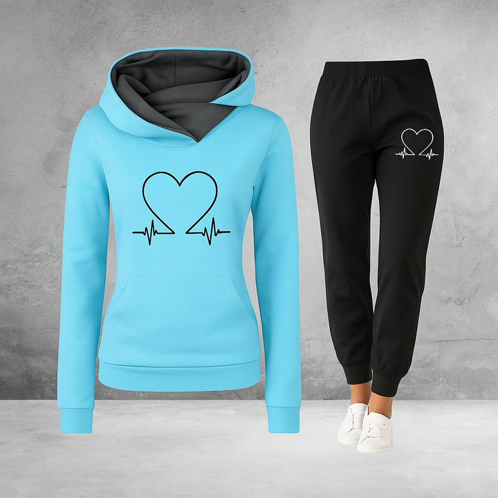 Women's Heartbeat Tracksuit – Soft Fleece Comfort