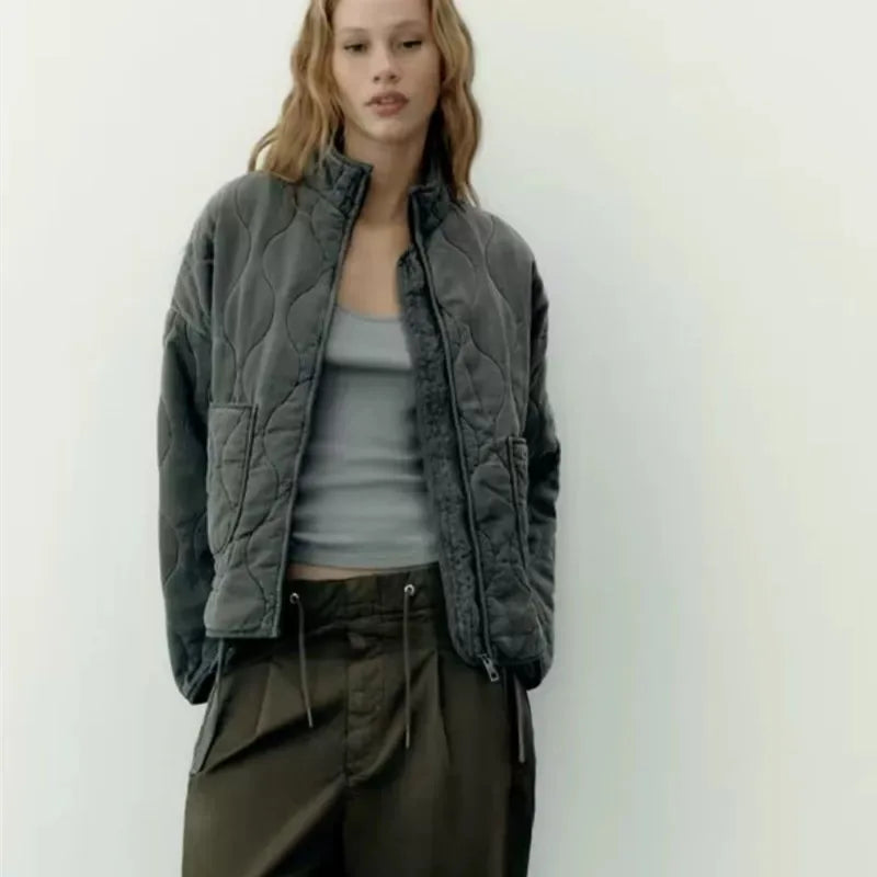 Women's Vintage Quilted Cotton Jacket – Warm