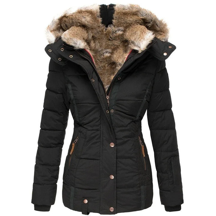 Veda | Women's Fitted Faux Fur Hooded Parka Jacket