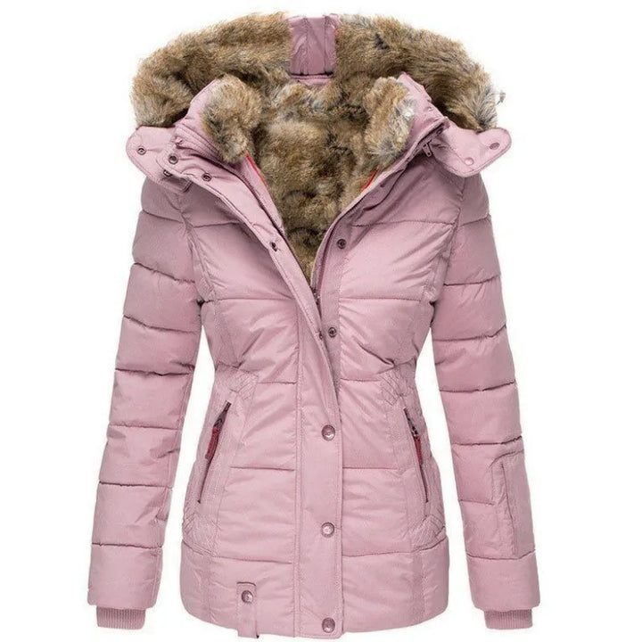 Veda | Women's Fitted Faux Fur Hooded Parka Jacket