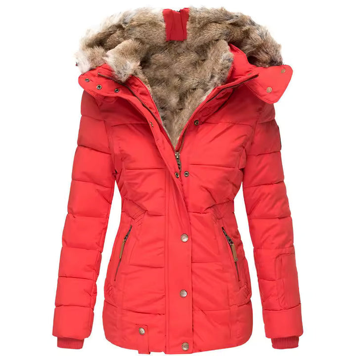 Veda | Women's Fitted Faux Fur Hooded Parka Jacket