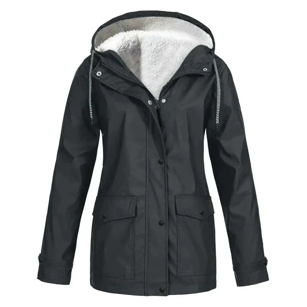 Himalaya | Women's Outdoor Hooded Fleece-Lined Zip-Up Rain Jacket