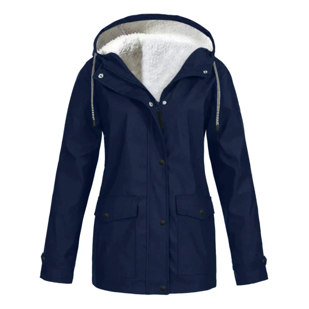 Himalaya | Women's Outdoor Hooded Fleece-Lined Zip-Up Rain Jacket