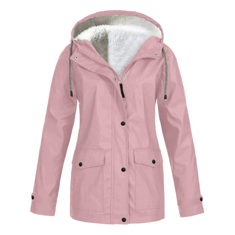 Himalaya | Women's Outdoor Hooded Fleece-Lined Zip-Up Rain Jacket