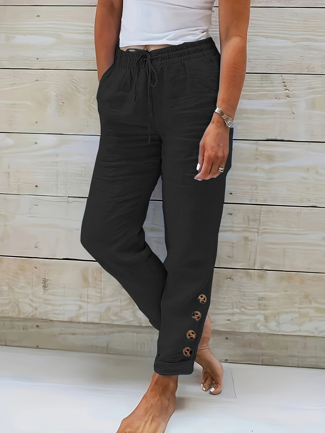 Linnea | Slim Straight Cotton Pants