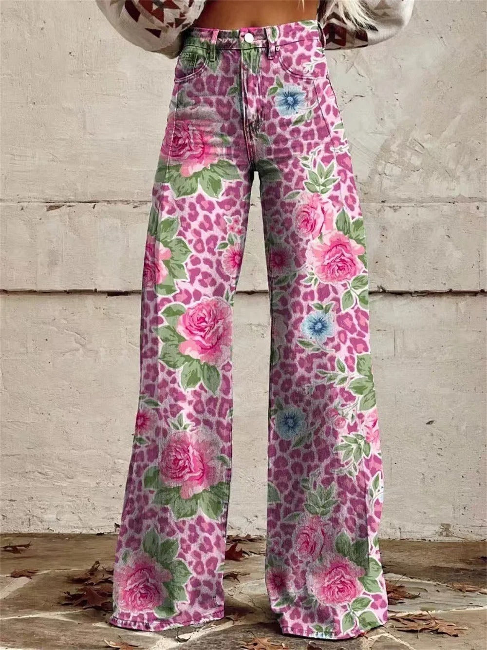 Madison | Vintage Floral Wide-Leg Pants