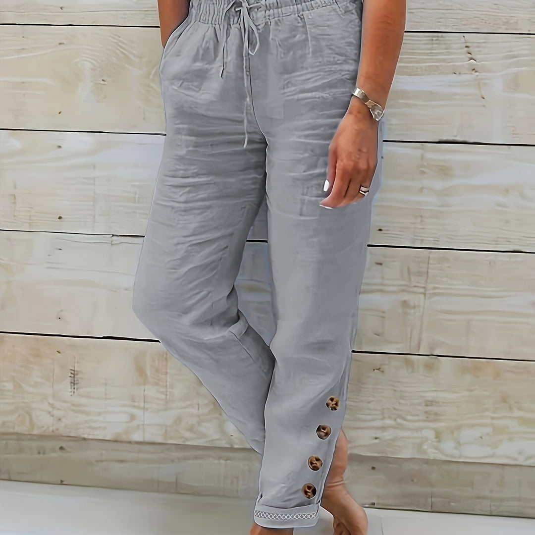 Linnea | Slim Straight Cotton Pants