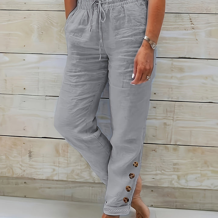 Linnea | Slim Straight Cotton Pants