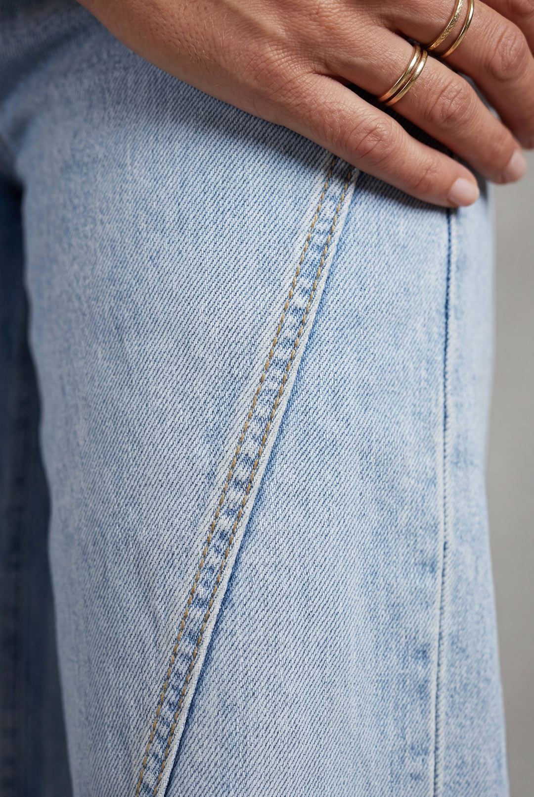 Maxima | Angled Seam High Waist Straight Leg Jeans Light Blue For Women