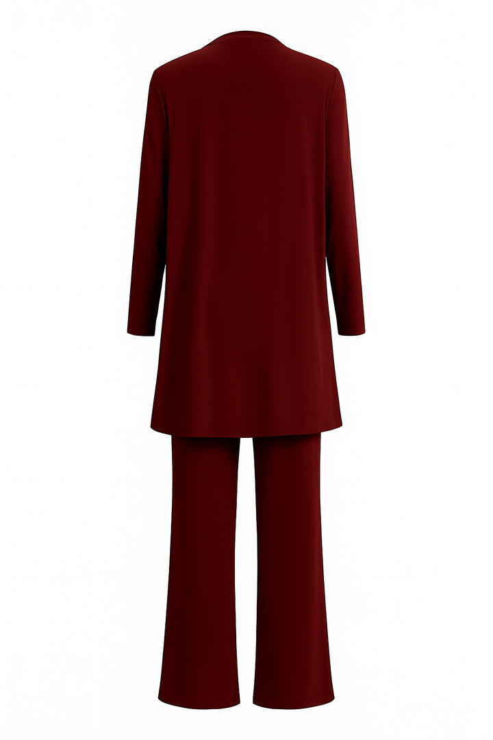 Brianna | Three Piece Cardigan Tank Top And Wide Leg Pants Two Piece Set