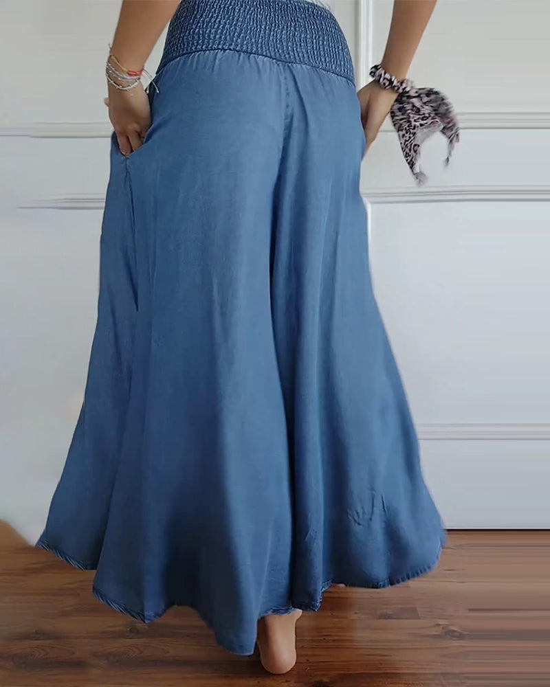 Amelia | Elastic-Waist Wide-Leg Pants