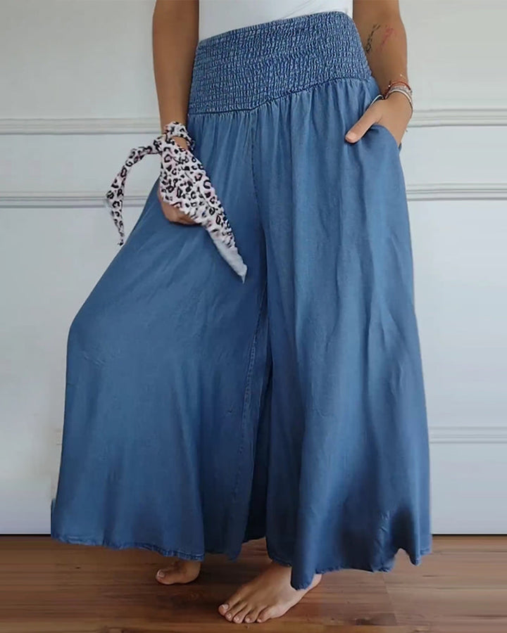 Amelia | Elastic-Waist Wide-Leg Pants