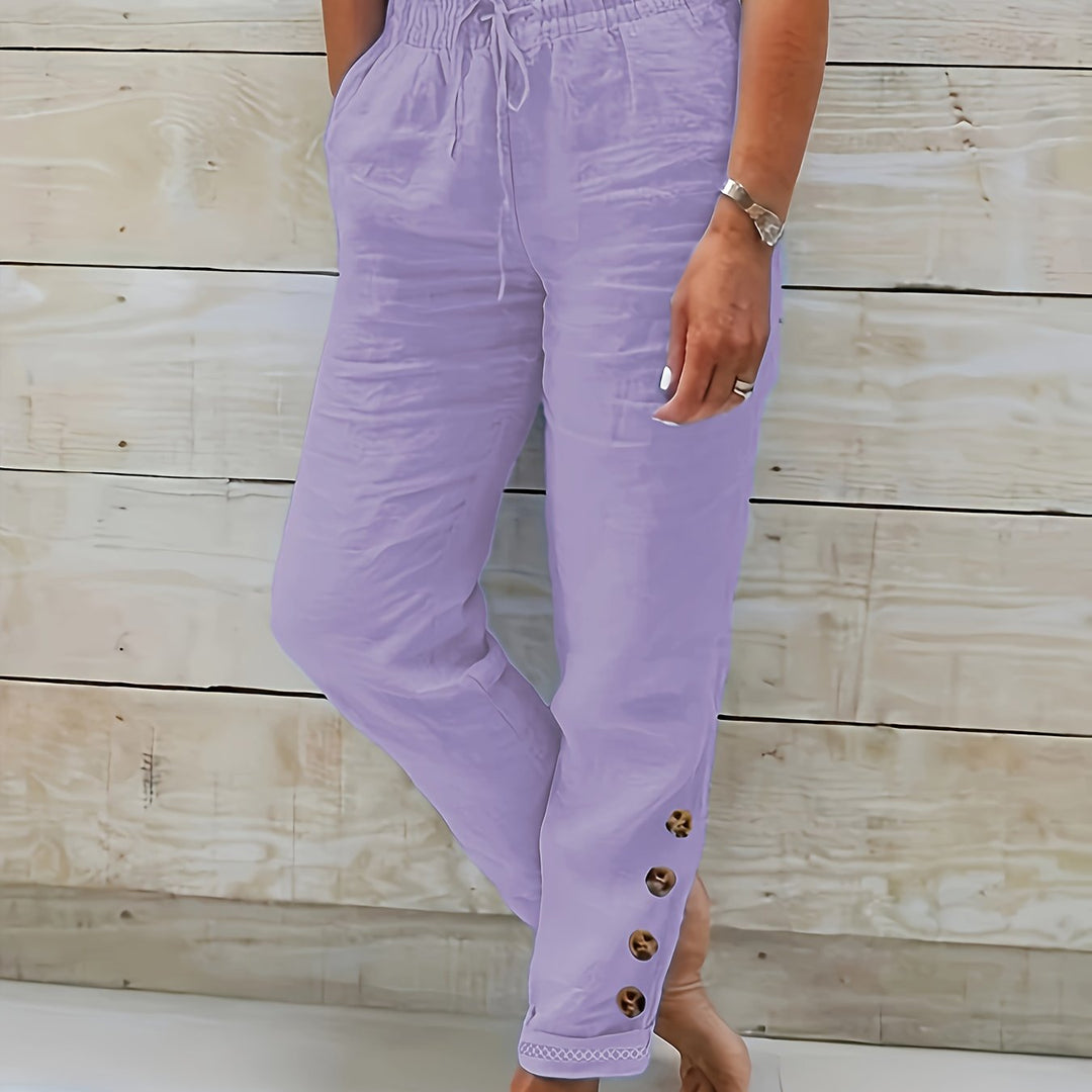 Linnea | Slim Straight Cotton Pants