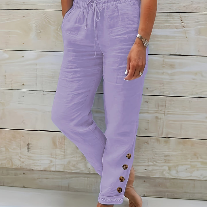 Linnea | Slim Straight Cotton Pants