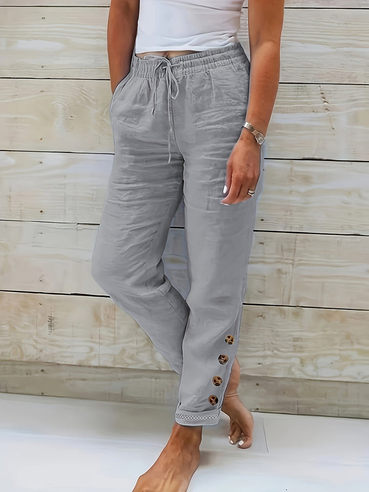 Linnea | Slim Straight Cotton Pants