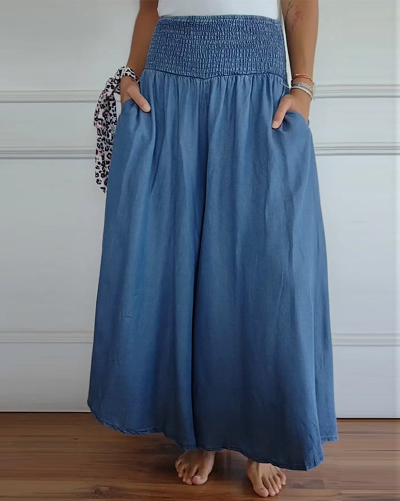 Amelia | Elastic-Waist Wide-Leg Pants