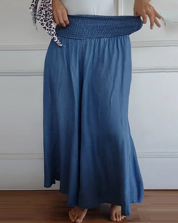 Amelia | Elastic-Waist Wide-Leg Pants