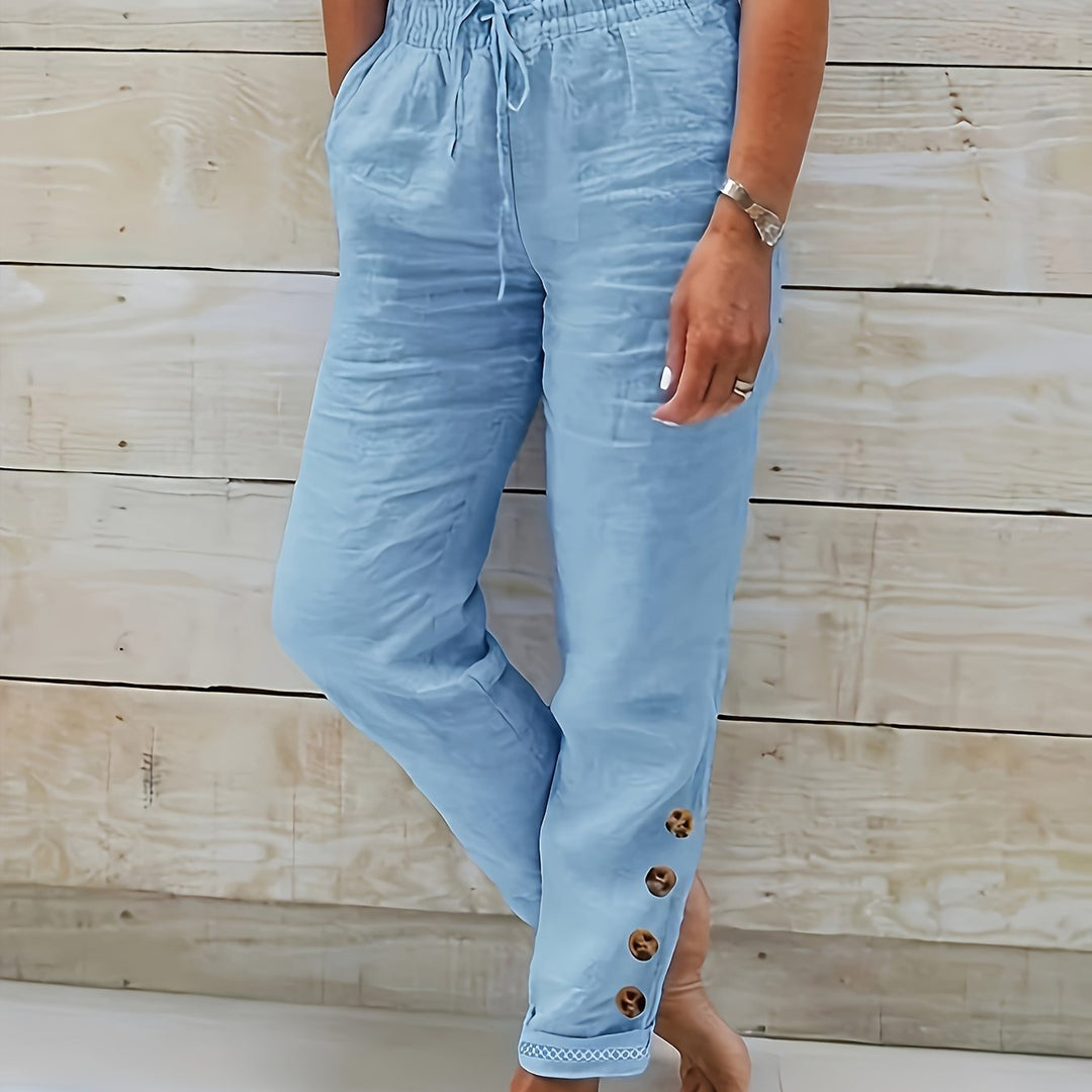 Linnea | Slim Straight Cotton Pants