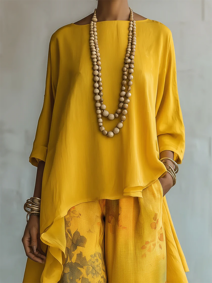 Tamara | Elegant Artistic Floral Print Two-Piece Set