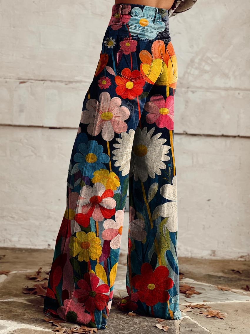 Harper | Floral Print Wide-Leg Pants