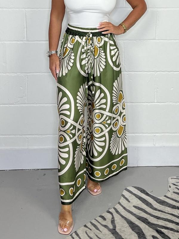 Sally | Printed Satin Track Pants