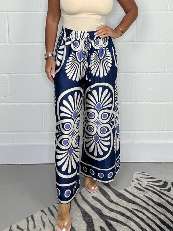 Sally | Printed Satin Track Pants