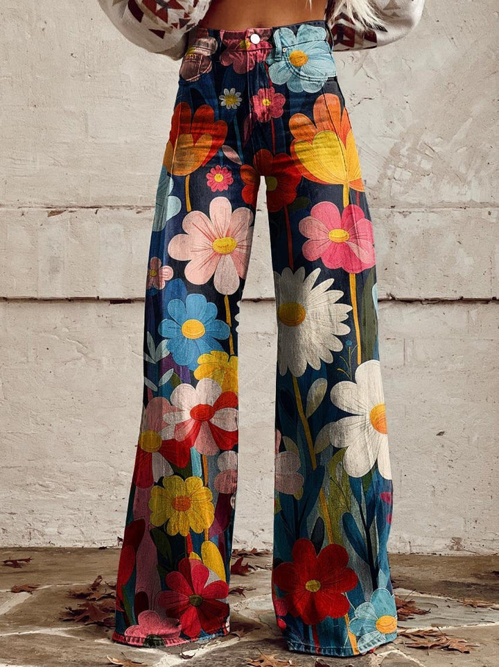 Harper | Floral Print Wide-Leg Pants
